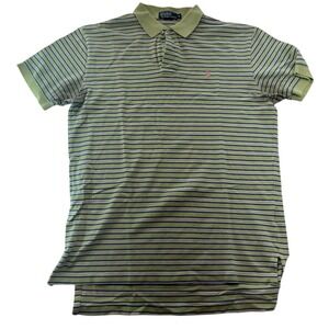Polo Ralph Lauren Striped Polo Shirt Short Sleeve Green Pink Cotton‎ M